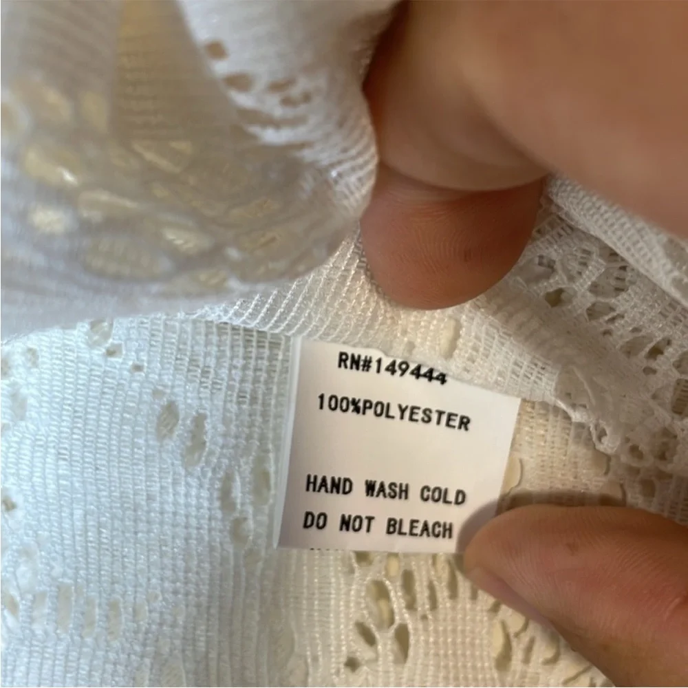 NWT. Siren Lily Maternity Fashion Floral Lace Fringe Hem Kimono. Large . - Picture 8 of 12